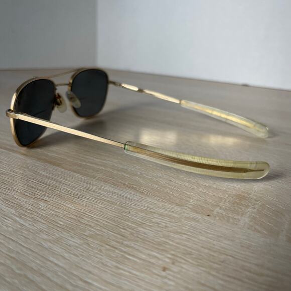 Randolph Engineering RE FGN Italy USA Sunglasses Gold FRAMES ONLY 52-20-140 - Picture 7 of 9